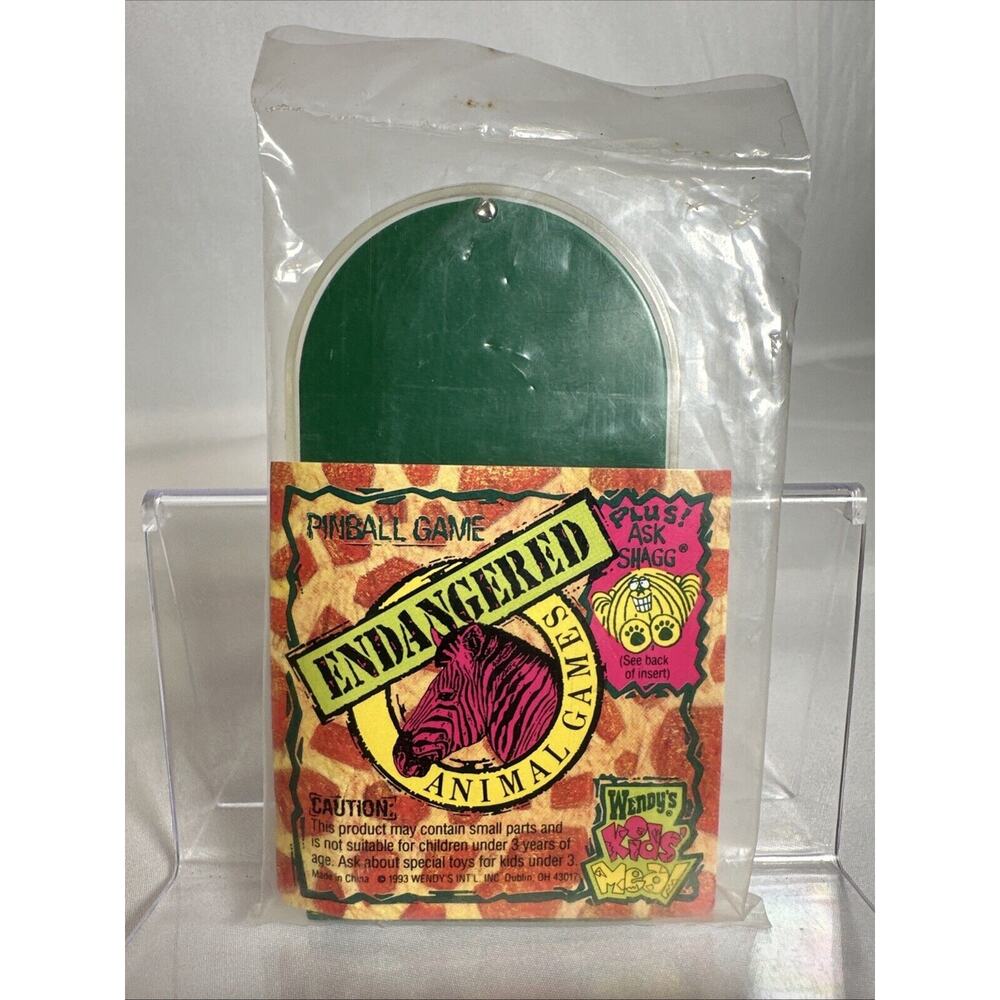 Wendy's Kids Meal, PINBALL Endangered Animal Games Sealed 1993